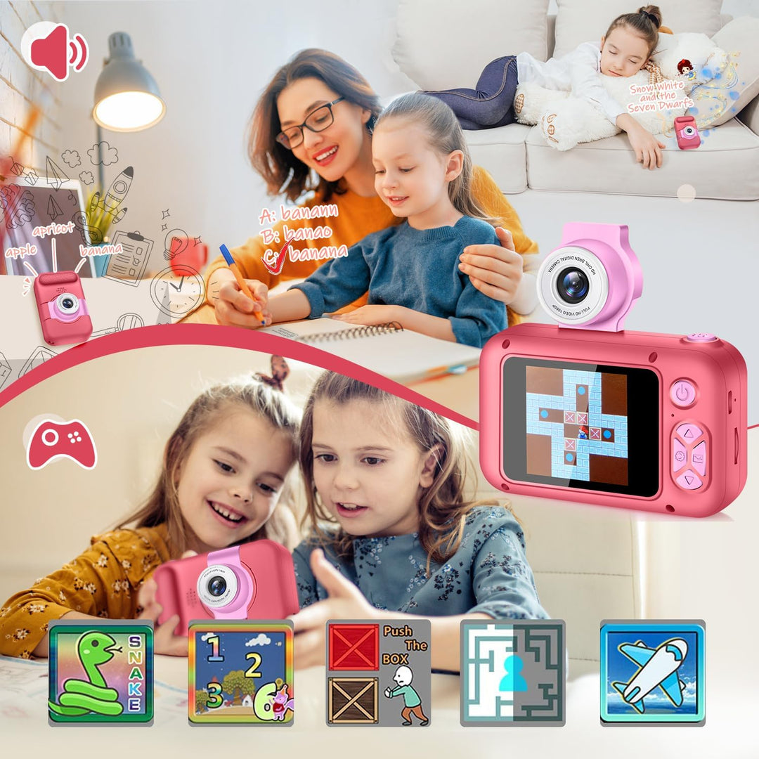 KinderKamera,ARNSSIEN Kinder Kamera,Selfie Kamera Kinder,Geschenk für3 4 5 6 7 8 9 10Jahre Mädchen u