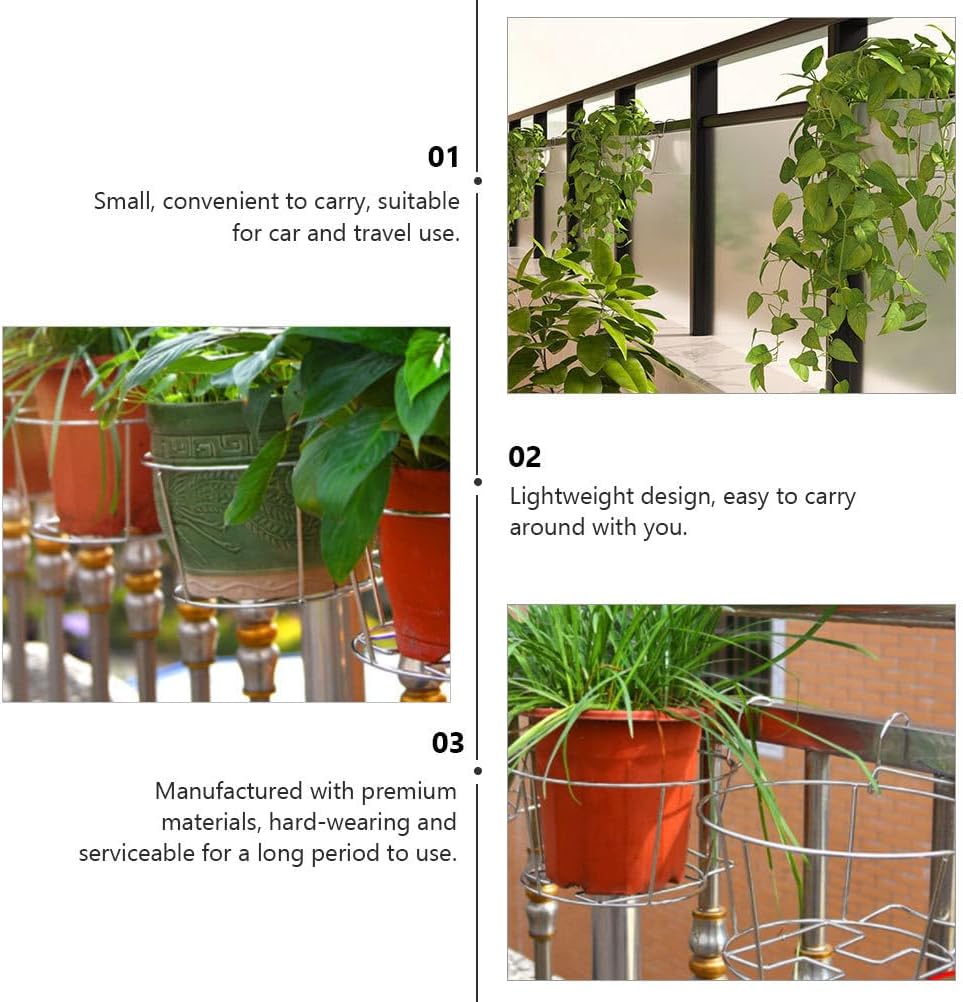 Yardwe 2 Stücke Balkongeländer Blumentopf Halterung Balkon Geländer Topf Regal Metall Blumentopfhalt