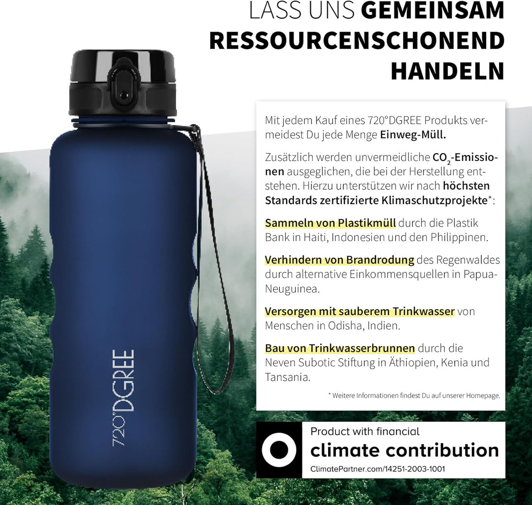 720°DGREE Trinkflasche 1,5l “uberBottle“ +Früchtebehälter - BPA-Frei, Auslaufsicher - Wasserflasche