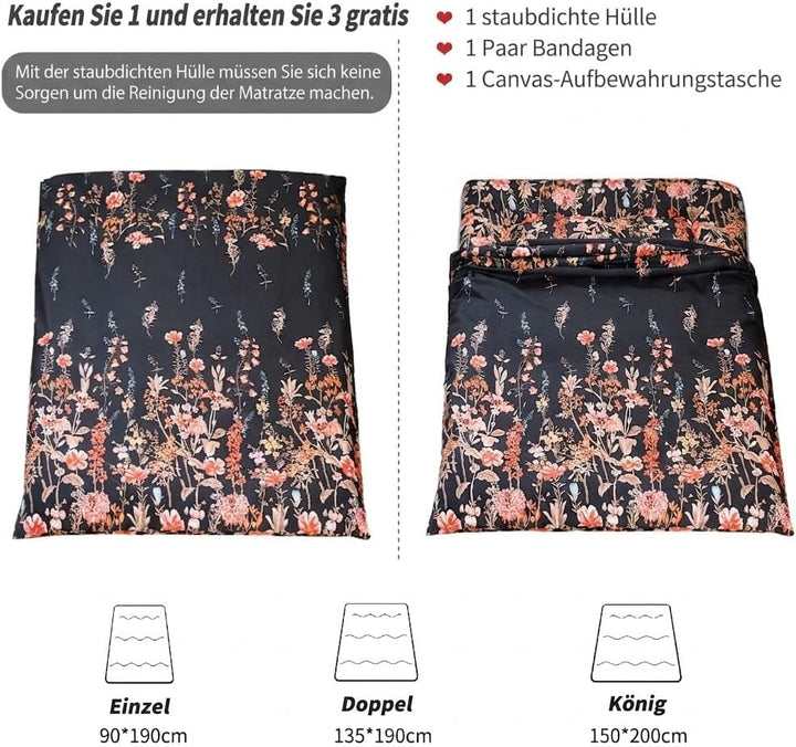MAXYOYO Japanische Bodenmatratze Futonmatratze, Verdicken Tatami Matte Isomatte Faltbare Roll-Up Mat