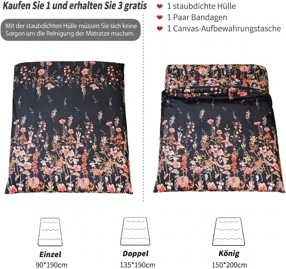 MAXYOYO Japanische Futon Matratze, Gestepptes Tatami Matte Futonmatratze, Klappmatratze für Boden- u