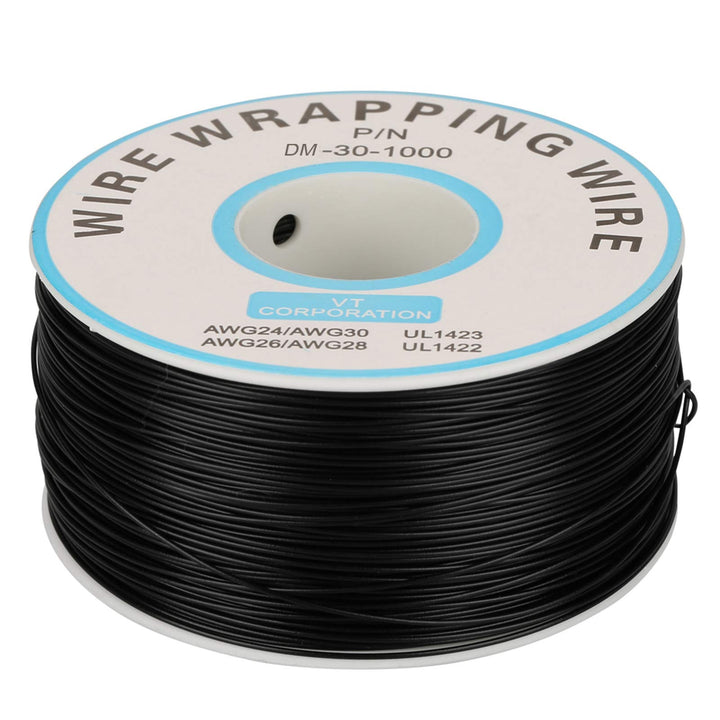 30AWG 0,25mm Schaltlitze Single Kupferkabel Litze Temperature 80℃ schwarz, schwarz