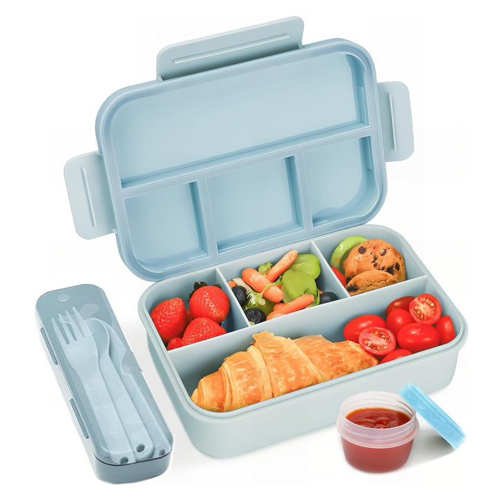Bugucat Brotdose mit Fächern 1300ML,Lunchbox Kinder Auslaufsicher mit 4 Fächern,Lunch Box Bento Box