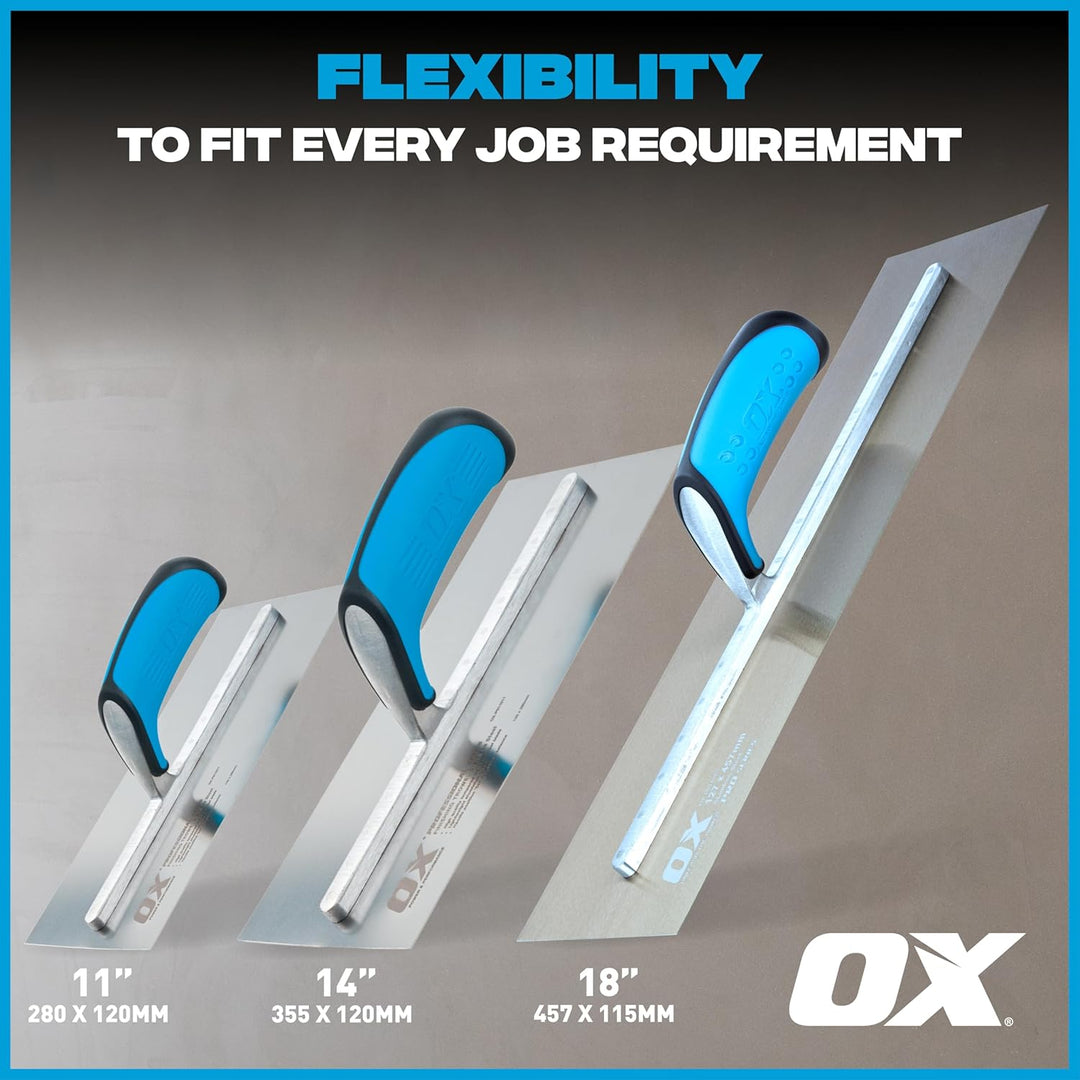 OX Pro Stainless Steel Plasterers Trowel - 114 X 280mm 114 x 280 mm, 114 x 280 mm