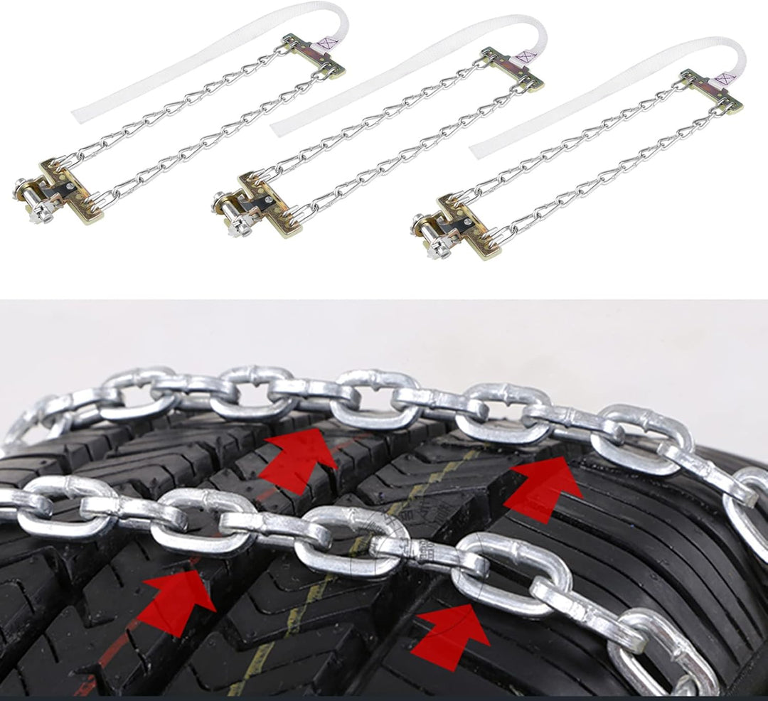 Schneeketten Fydun 3pcs Auto Reifen Schneekette Reifen Rutscht Stahlkette Gummi Reifen Gleitschutzst