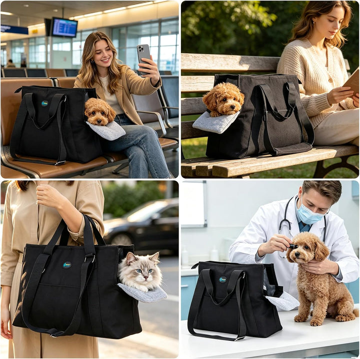 Ownpets Hundetragetasche für Hunde &amp; Katzen, bis 6kg, freihändig Schwarz M Ganzjahres, Schwarz M Gan