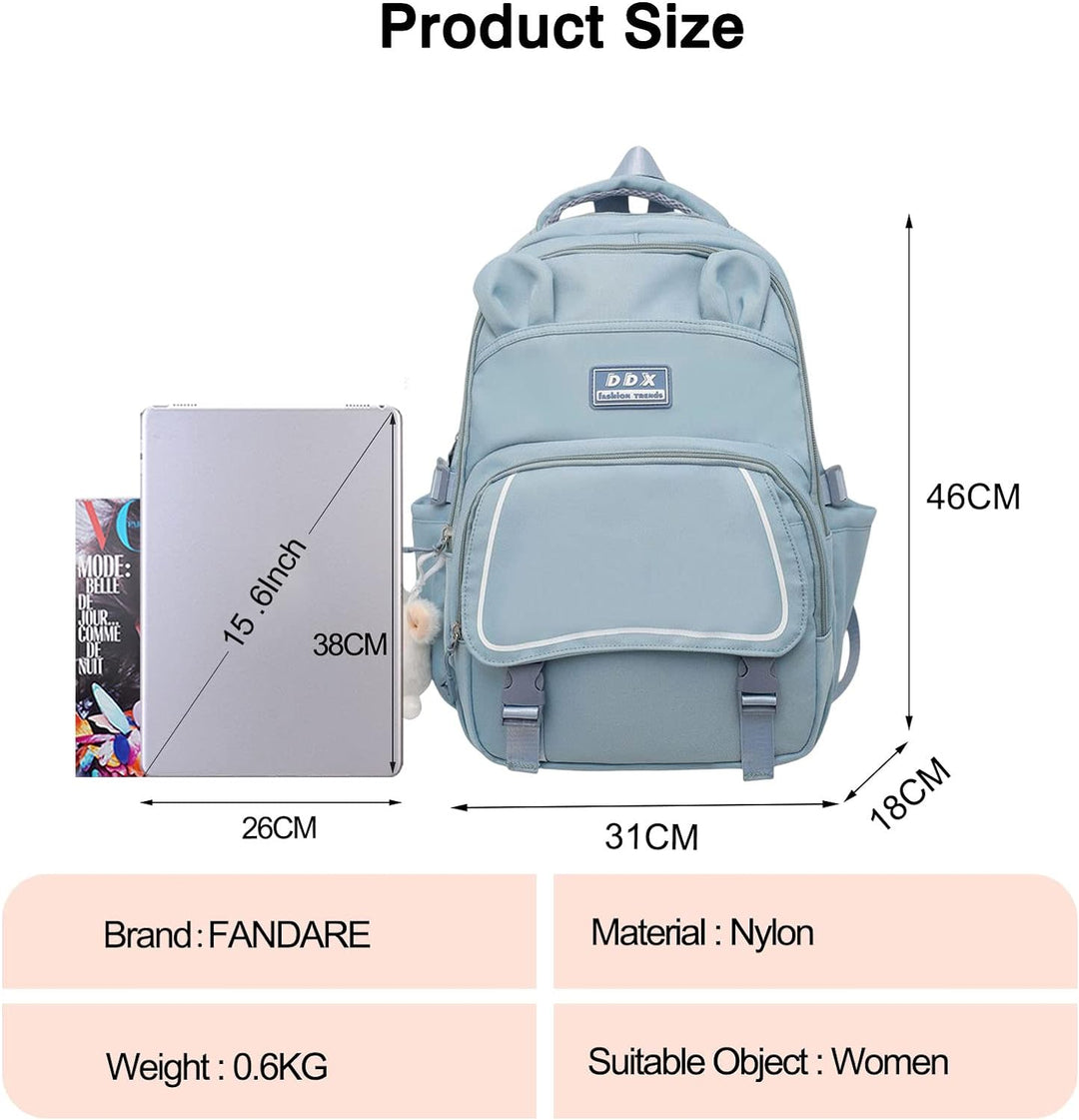 FANDARE Niedlich Schulranzen Mädchen Hochschule Rucksack Junge Schulrucksack Schultertaschen Laptop