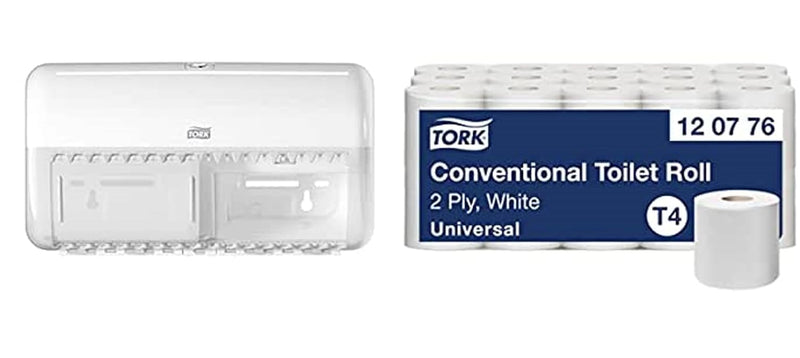 Tork Toilettenpapier-Wandspender + Nachfüllpackung - T4 - Universal-Toilettenpapier-Nachfüllpackung