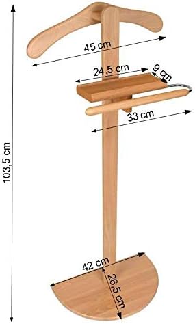 Hagspiel Herrendiener, Kleiderständer Buchenholz natur lackiert (stummer Diener), Made in
