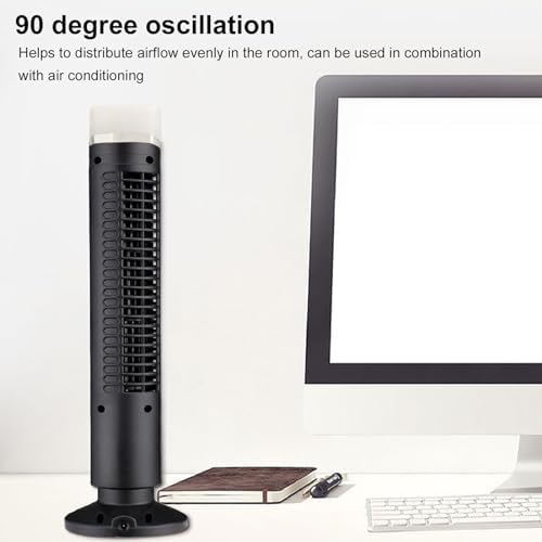 Oszillierender Turmventilator, Flügelloser Ventilator, Leiser Büroventilator mit 90 Grad Oszillation