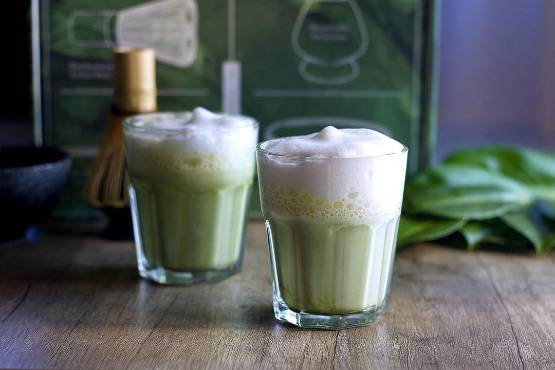 Matcha Set aus Besen, Schale, Löffel und Besenhalter - handgefertigtes Geschenk-Set für die traditio