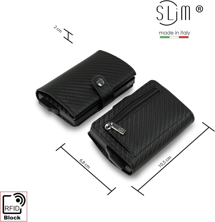 SLim Geldbörse für Herren & Damen Smart Wallet kartenetui mit Münzfach & RFID Schutz Portmonee Porte