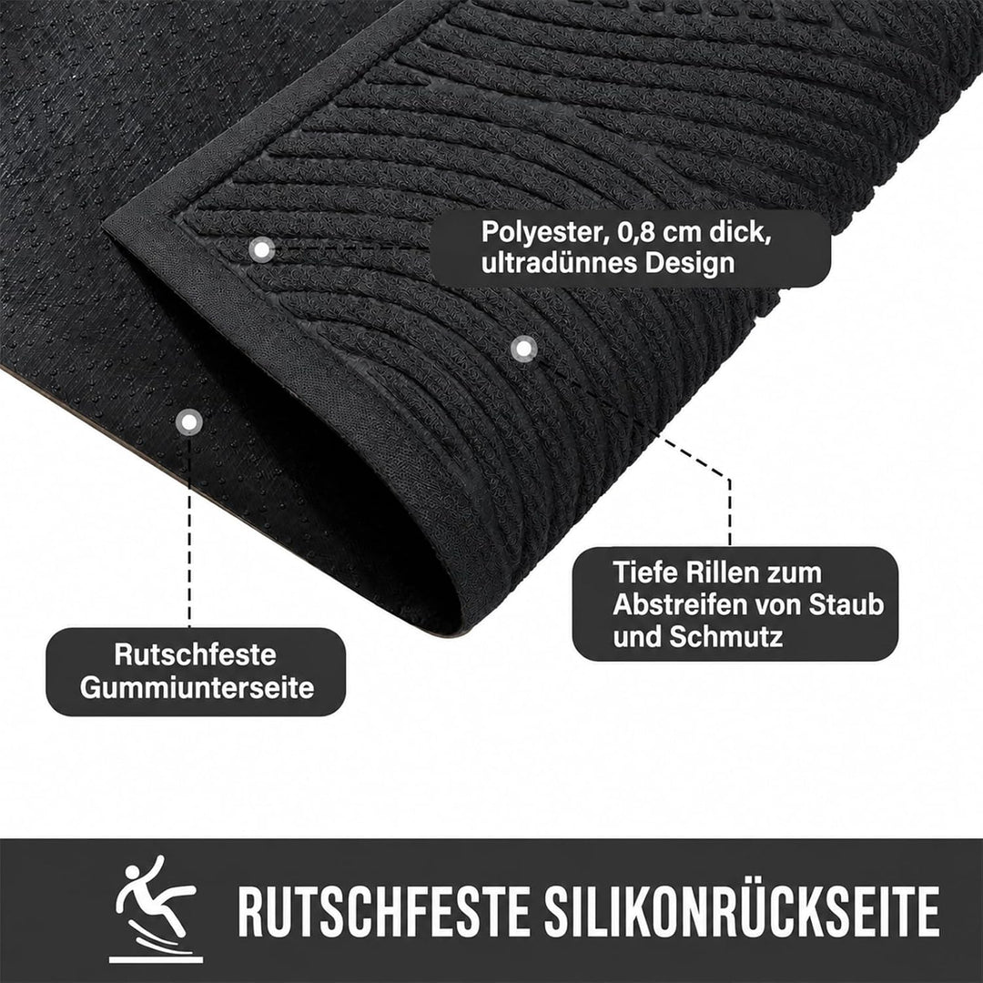 Fussmatte 40 x 60 cm Innen &amp; Aussen, rutschfeste Schmutzfangmatte, Waschbar Fussmatte, Wasserdicht T