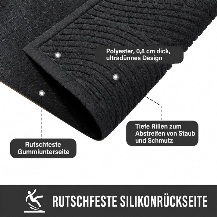Fussmatte 40 x 60 cm Innen &amp; Aussen, rutschfeste Schmutzfangmatte, Waschbar Fussmatte, Wasserdicht T
