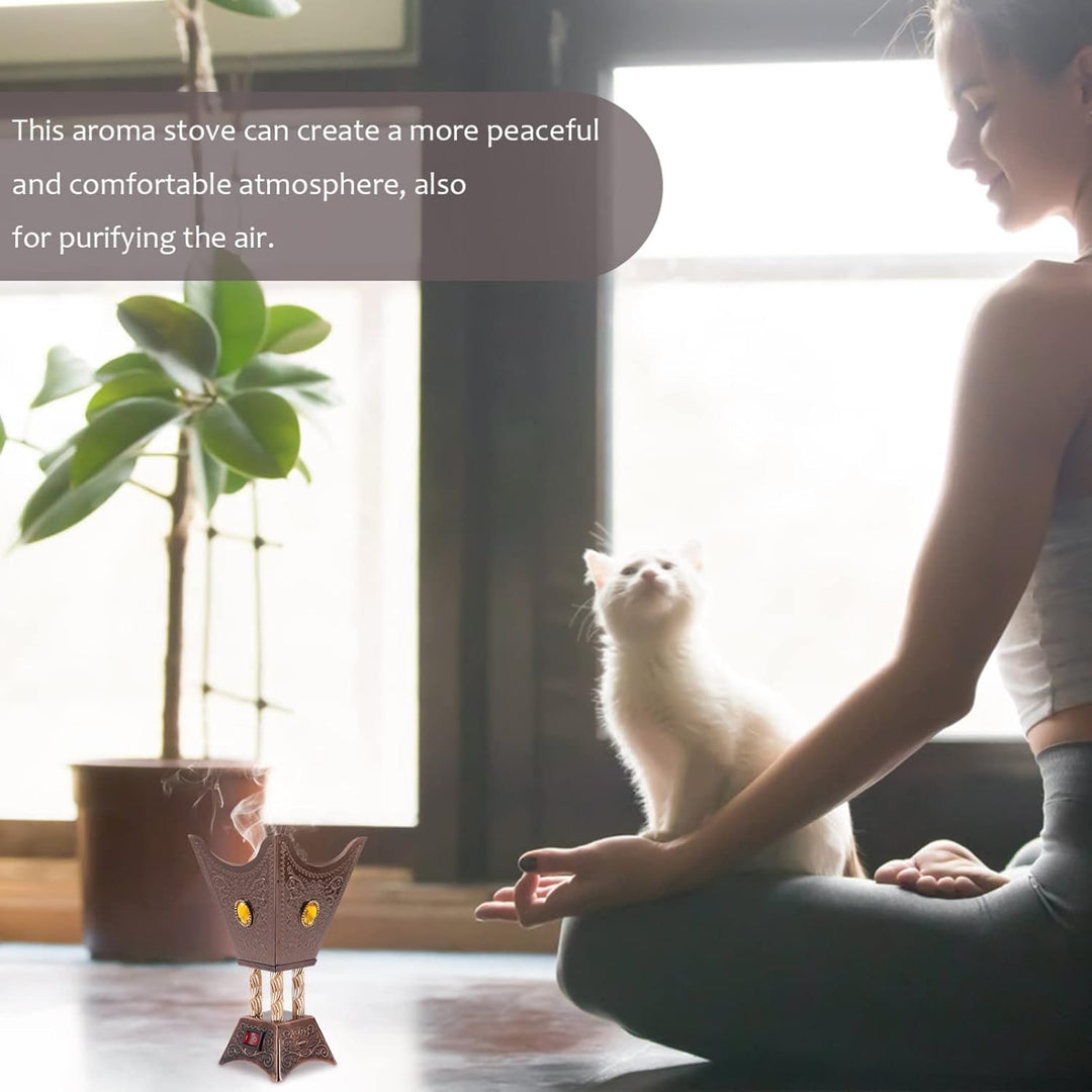 STOBOK Bakhoor Brenner Elektrischer Brenner Oud Weibischsee Brenner - Censerhalter Antiquitäten Bakh