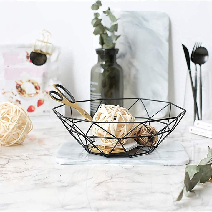 Obstschale Schwarz Rund Obstschalen, Moderne Obstschalen aus Metall, Modern Fruit Basket Bowl Obstau