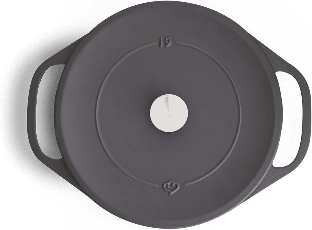 SPRINGLANE Cocotte mit Deckel, Grau, rund, 28 cm, 6 L, Gusseisen Bräter, Schmortopf Induktion… 28cm
