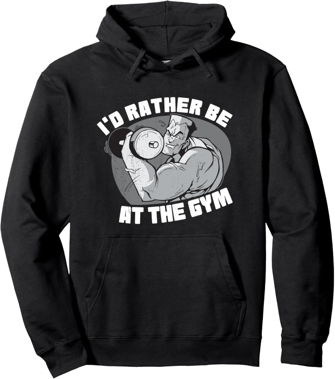 Wäre lieber im Fitnessstudio Training lustiges bodybuilding Pullover Hoodie