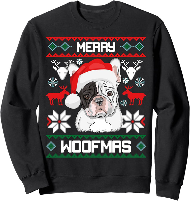 Französische Bulldogge Merry Woofmas Weihnachten Frenchie Sweatshirt