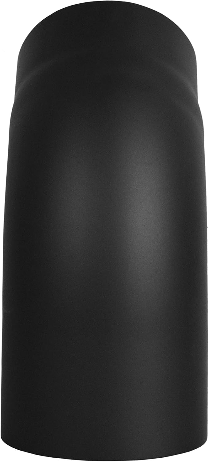 LANZZAS Ofenrohr Bogen 45° Grad gezogen, im Durchmesser, DN Ø 150 mm, Farbe: schwarz-metallic - weit