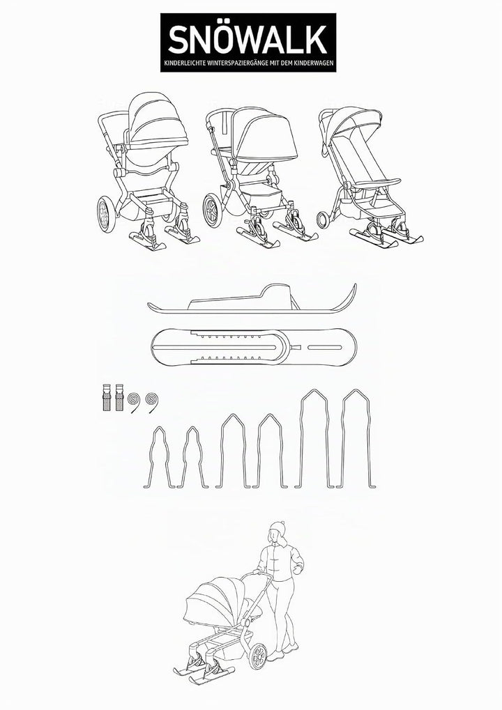 SNÖWALK Kinderwagen ski