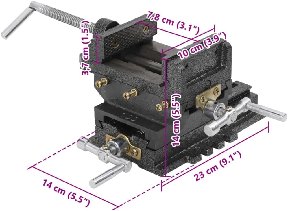 vidaXL Maschinenschraubstock Kreuztisch Schraubstock Handbetrieb 78 mm