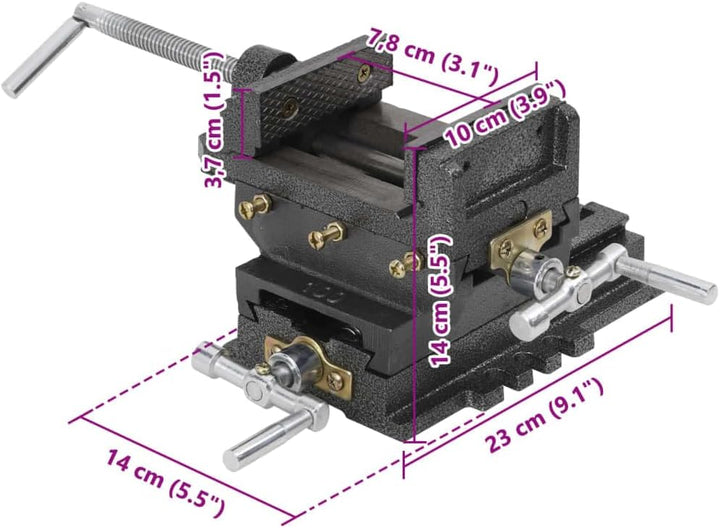 vidaXL Maschinenschraubstock Kreuztisch Schraubstock Handbetrieb 78 mm