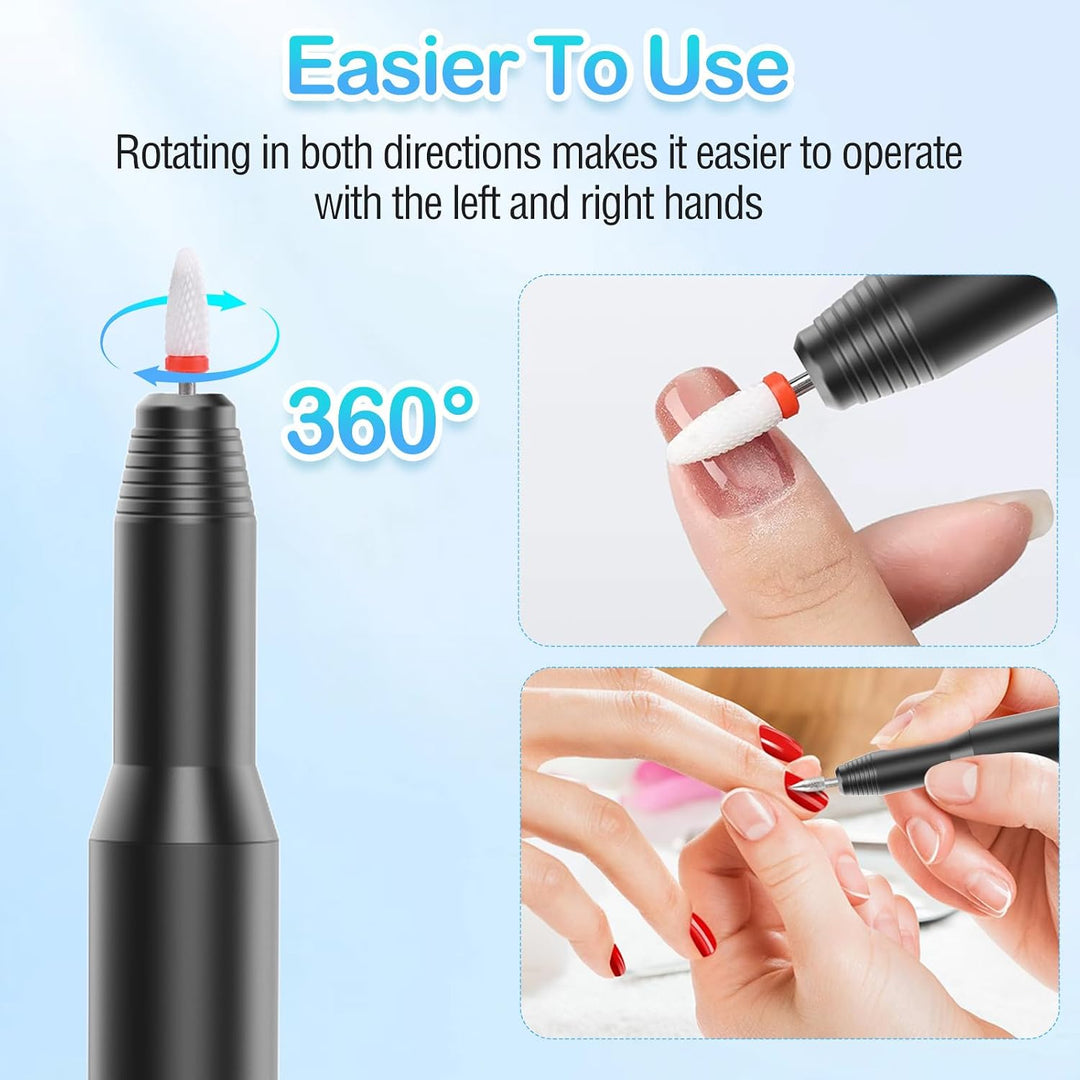 Nagelfräser Kabellos 30000 U/Min, Professionell Fräser für Nägel, Elektrische Nagelfeile für Gelnäge