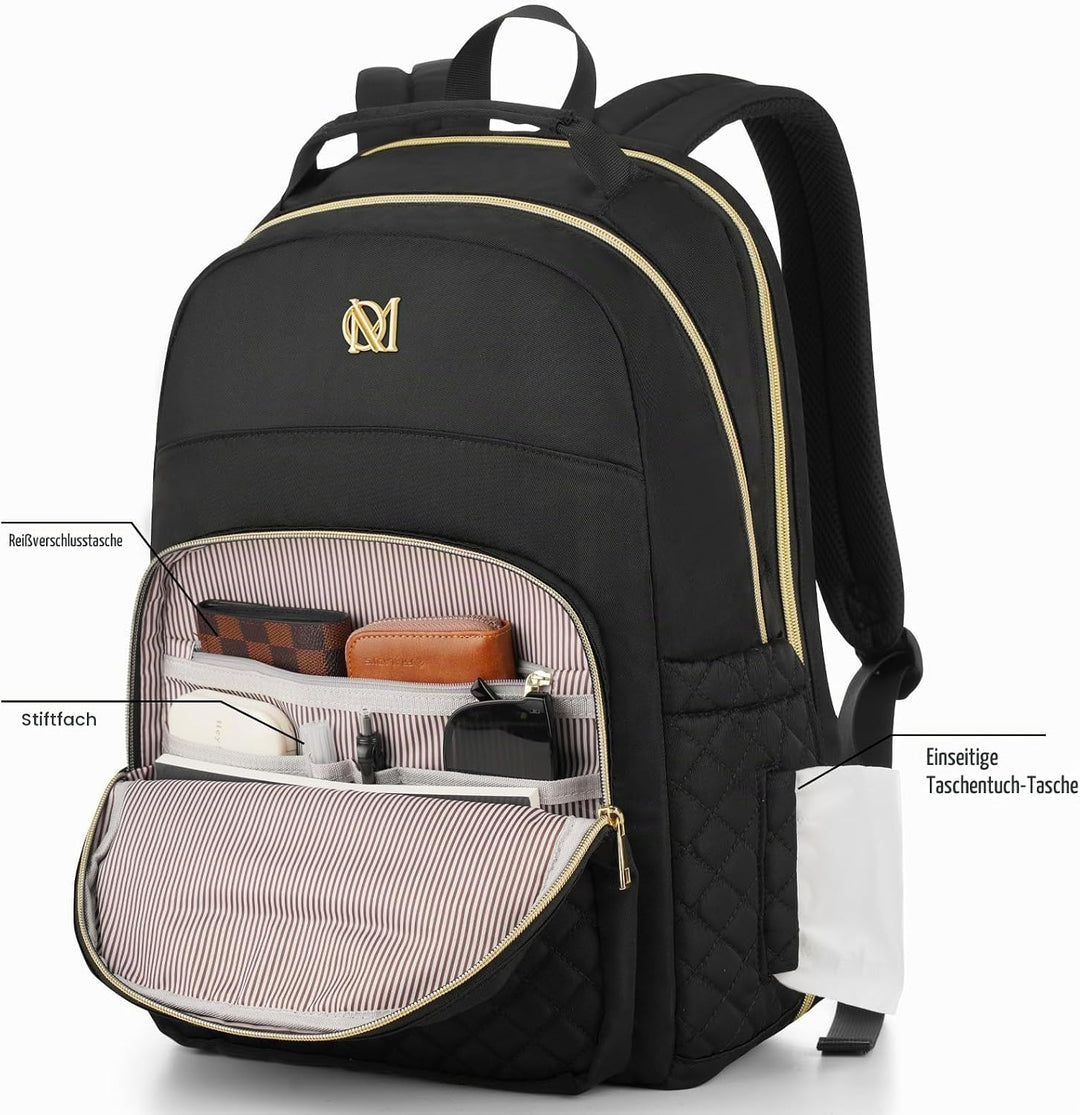 RJEU Rucksack Damen,Laptop Rucksack 15,6 Zoll Schulrucksack für Universität Studium Lehrer Arbeit Re
