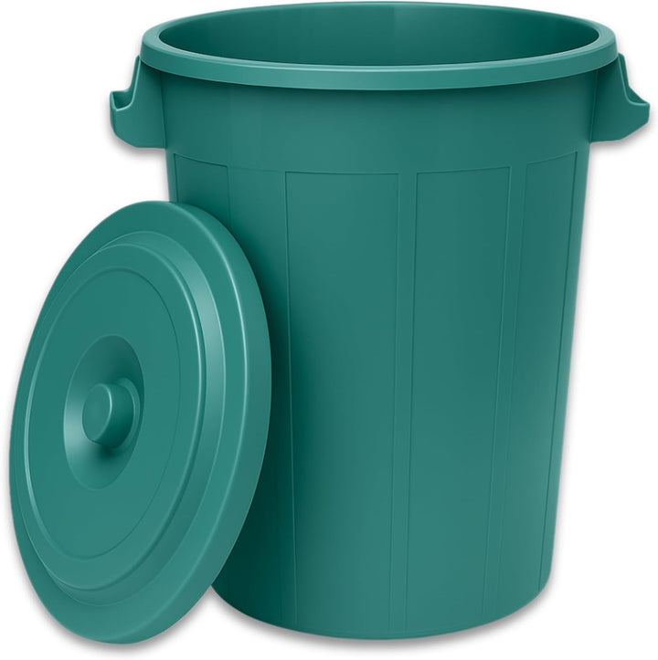 YourCasa Mülltonne 2 x 70L - Mülleimer mit Deckel - Tonne mit Trageriffen für Garten - Futtertonne o