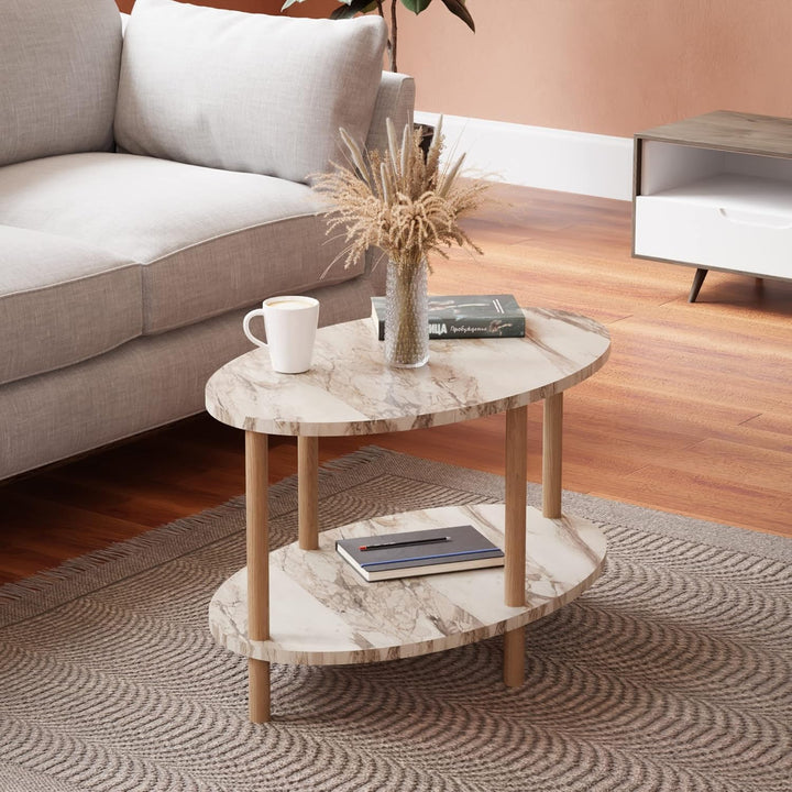 [en.casa] Couchtisch Højreby mit unterer Ablage Wohnzimmertisch Kaffeetisch 43 x 70 x 44 cm Sofatisc