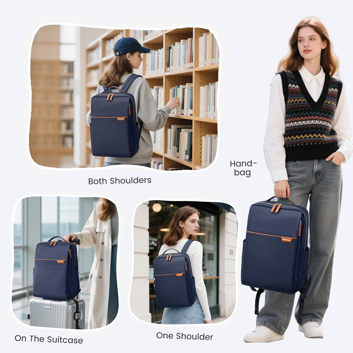 Rucksack Damen, Rucksack mit Laptop Fach,Herren Laptop Rucksack Wasserdicht, Schultasche Backpack Wo