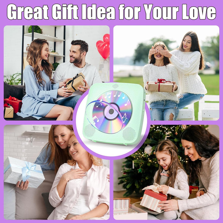 Gueray Desktop CD Player Bluetooth CD-Spieler mit Lautsprechern für Zuhause 1800mAh Tragbarer CD-Pla