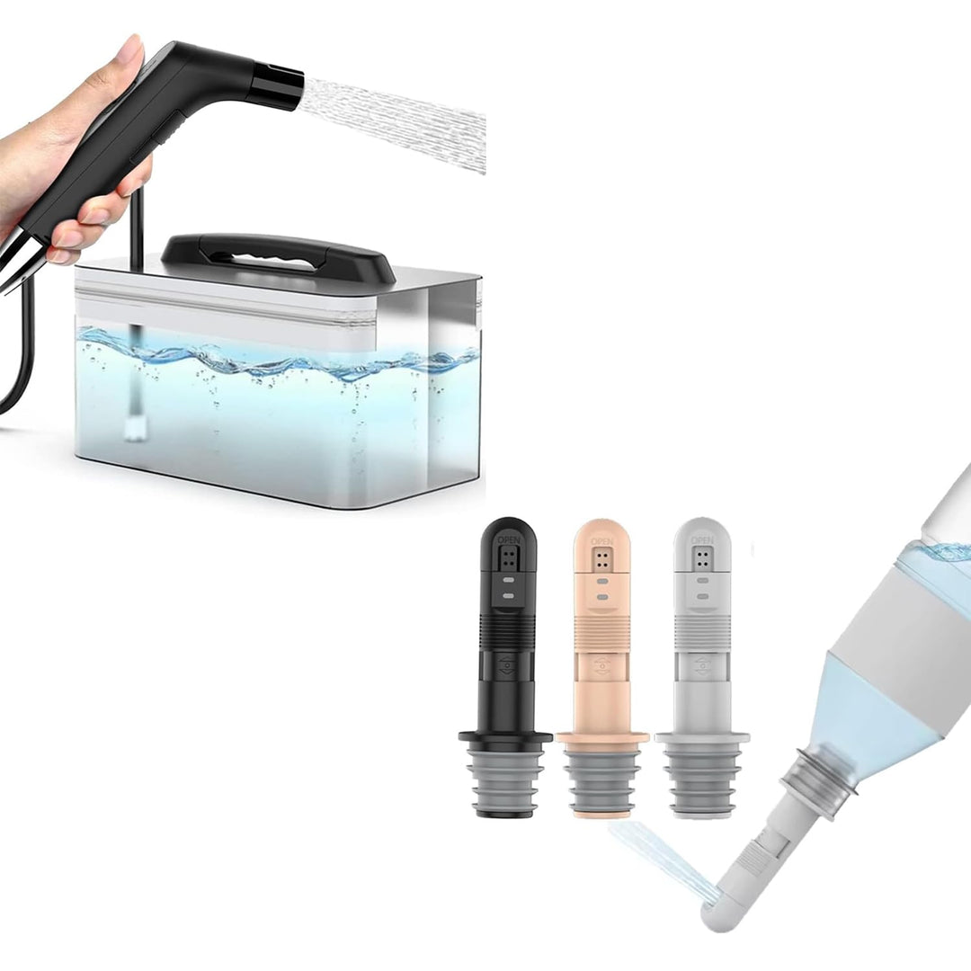 Zooma 2.3L Portable Bidet, 3pcs Reise Bidet Handbrause für Toilette Outdoor, Camping Flasche Sprühfl