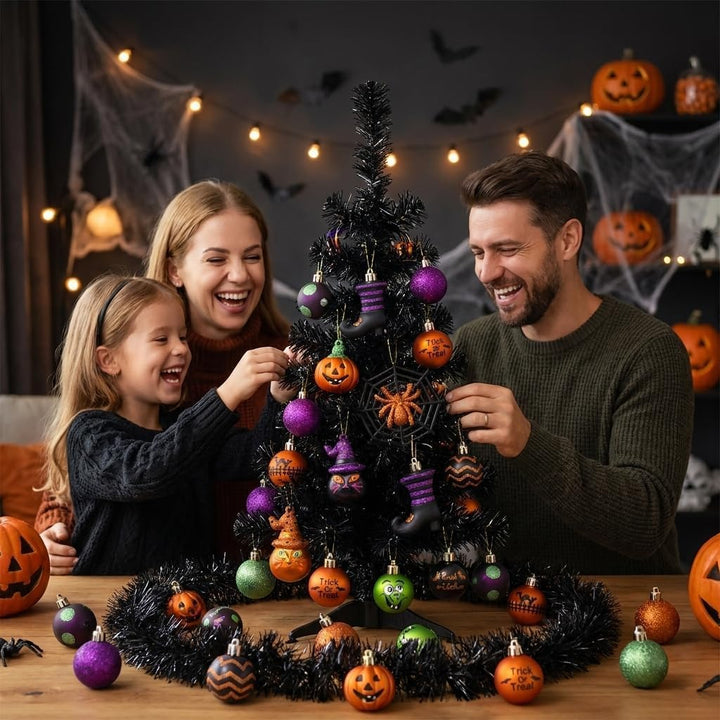Valery Madelyn 24 Stücke Halloween Kugeln Ornamente, Freche Dekorative Bruchsichere Halloween Hängen
