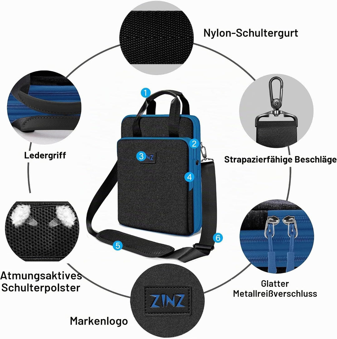 ZINZ Schlanke und erweiterbare Tasche 12,9 13" Reise-Laptop-Schultertasche für MacBook Air/Pro 13" M