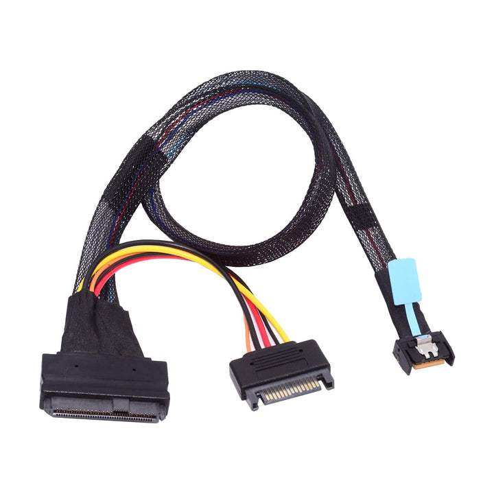 xiwai PCIe 5.0 MCIO 4X Mini Cool Edge IO auf U.2 SFF-8639 NVME PCI-Express mit 15P Sata Stromkabel f