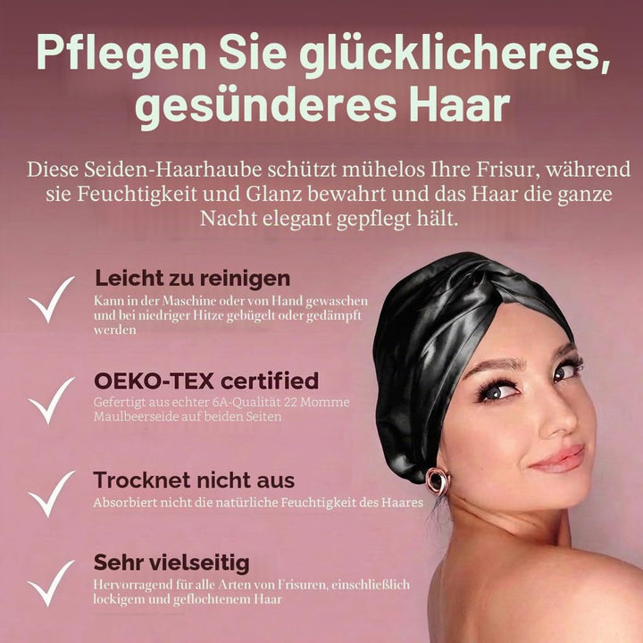 MATASSE Seidenhaube Zum Schlafen Aus 22 Momme Maulbeerseide, Verstellbares Bonnet Seide Für Damen, D