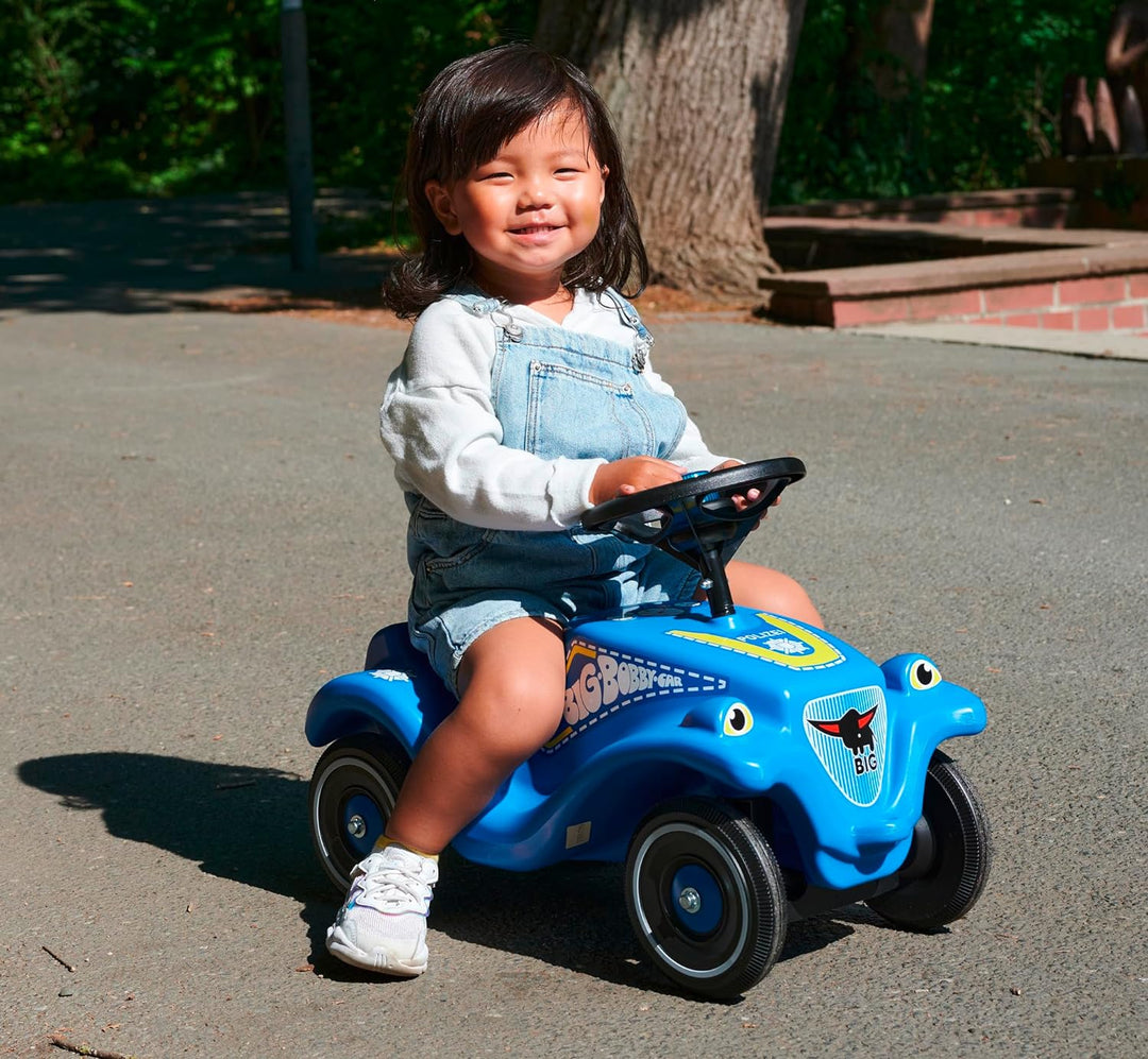 BIG-Bobby-Car Classic Police - Kinderfahrzeug mit Aufklebern im Polizei Design für Jungen und Mädche