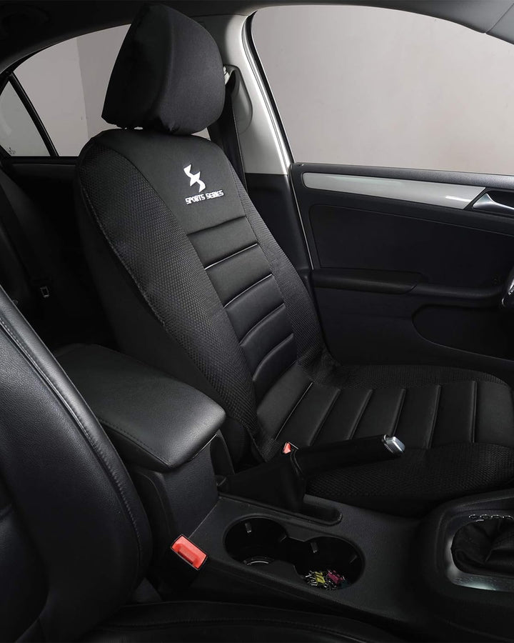 WOLTU 2er Sitzbezüge Auto Einzelsitzbezug universal Grösse, Komplettset, schwarz, schwarz