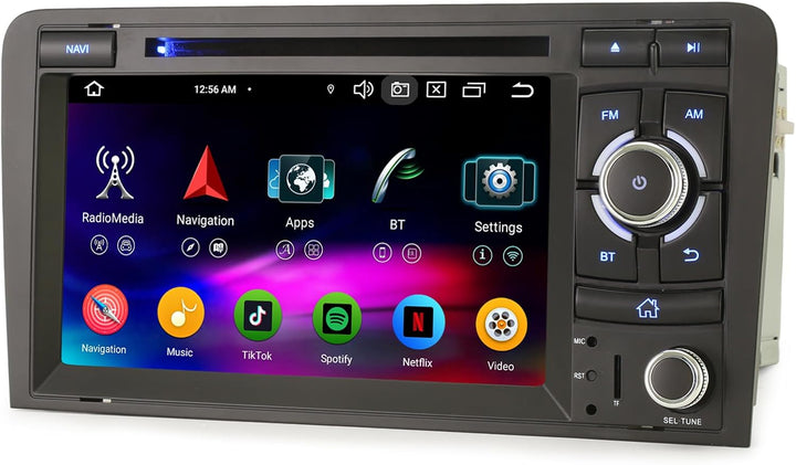 Erisin 7 Zoll 8-Kern 4GB+64GB Android 14 Autoradio Bluetooth mit CD Player Für Audi A3 (2003-2011) S