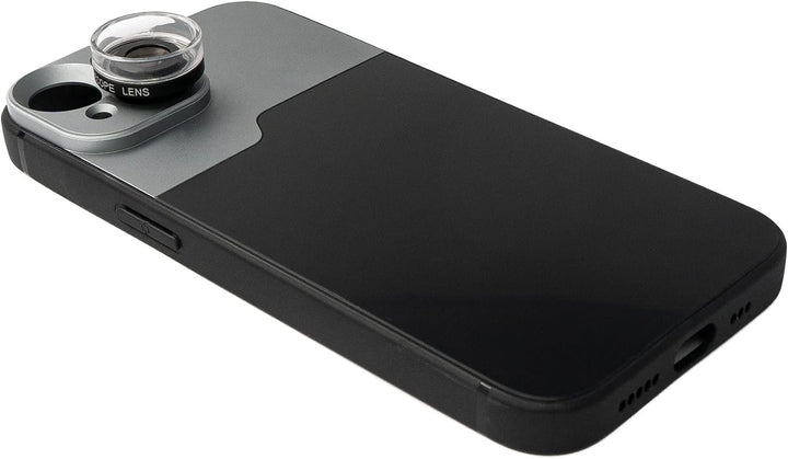 SYSTEM-S Makro Linse 30x Mikroskop Filter mit Hülle in Schwarz für iPhone 13