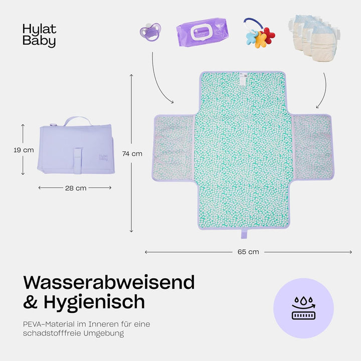 Hylat Baby Wickeltasche mit Wickelunterlage und Baumwolltasche - moderne Tasche für Windeln und Kind