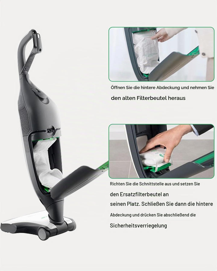 10 Staubsaugerbeutel für Vorwerk Kobold VK200 FP200 Absaugstation mit 2 HEPA-Filtern, Premuim Qualit
