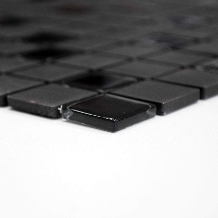 Mosaik Fliese Keramik schwarz unglasiert Glas für WAND BAD DUSCHE KÜCHE FLIESENSPIEGEL THEKENVERKLEI