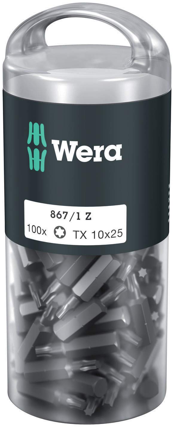 Wera 05072446001 867/1 Z TORX® DIY Bits, TX 10 x 25 mm, 100-teilig, TX 10 x 25