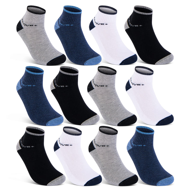 Sneaker Socken Quarter Sportsocken Herren & Damen (6 oder 12 Paar) Gepolstert mit Frotteesohle - Atm