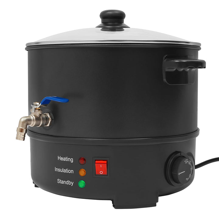 BZYFJB 8L Edelstahl-Wachsschmelztopf mit Rührlöffel & Deckel - Einstellbare Temperatur (50-100°C) fü