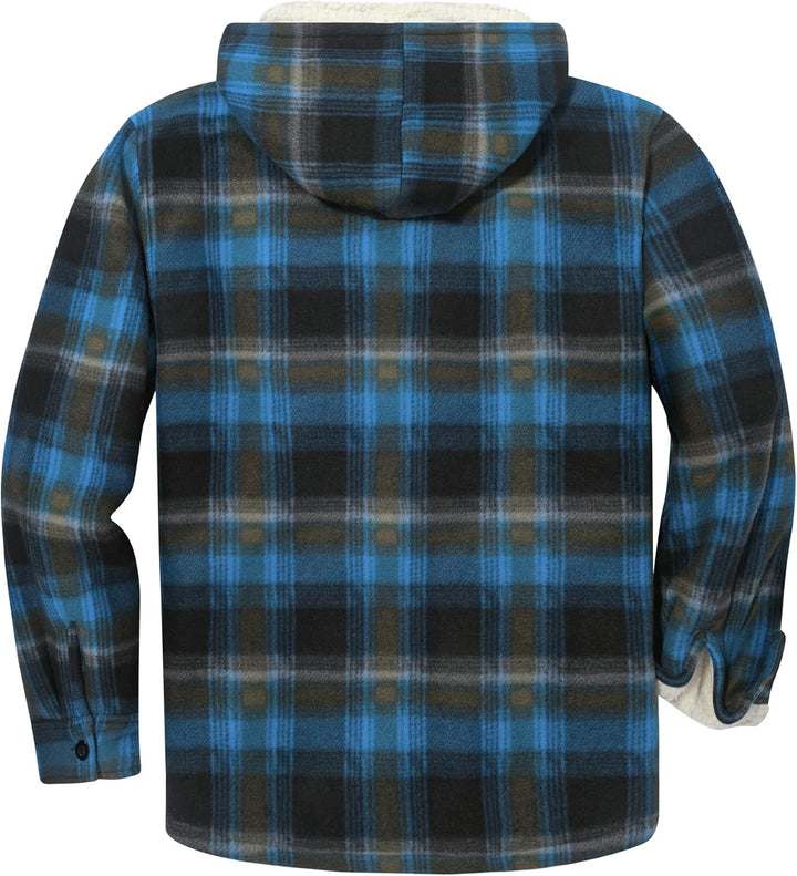 SwissWell Herren Hemdjacke Verdicken Kariertes mit Zipper Flanelljacke Plüschfutter Freizeit Gefütte