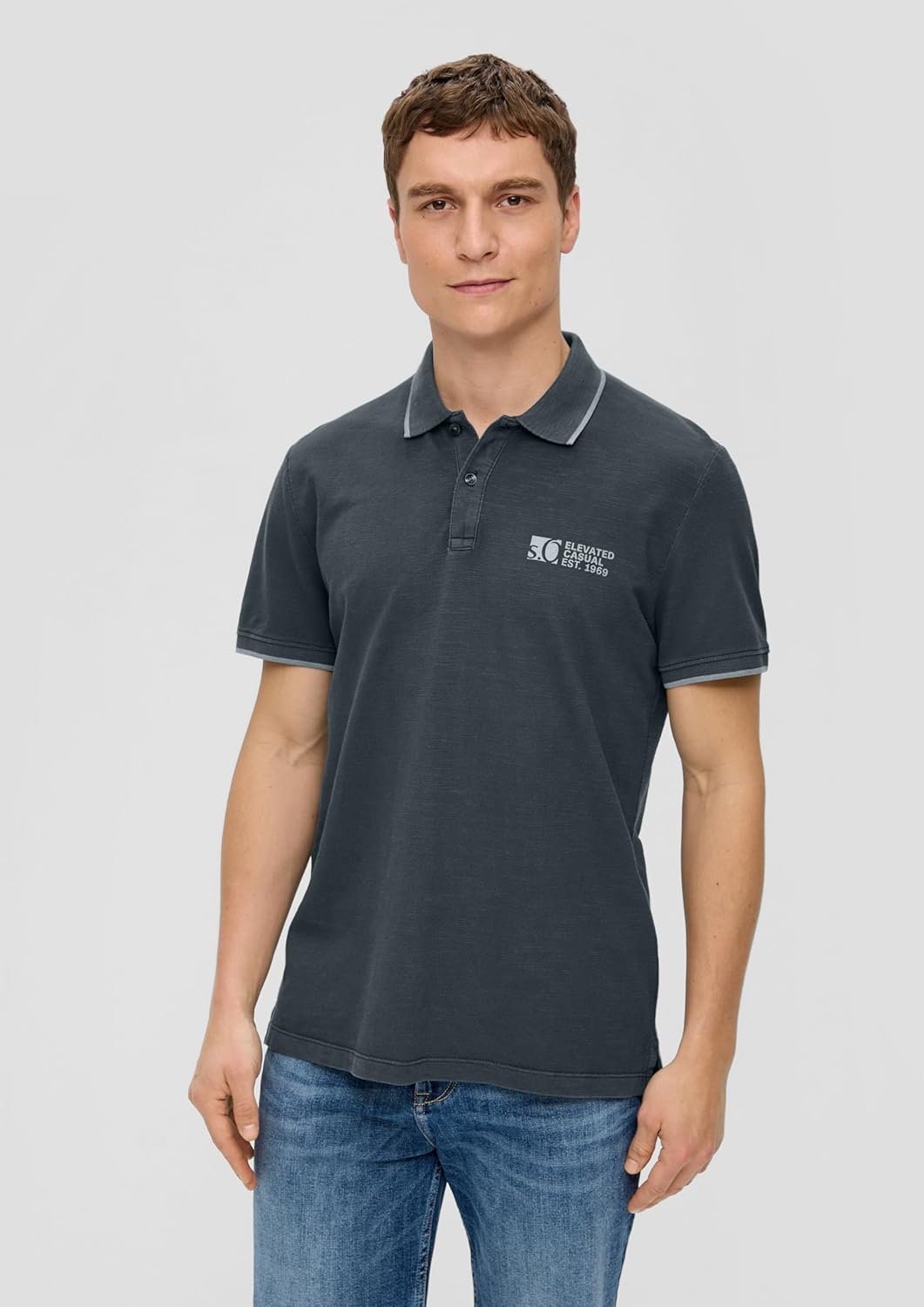 s.Oliver Poloshirt aus Reiner Baumwolle S Grau 9581, S Grau 9581